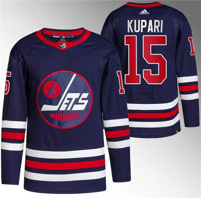 Men%27s Winnipeg Jets #15 Rasmus Kupari 2021-22 Navy Stitched Jersey->washington capitals->NHL Jersey